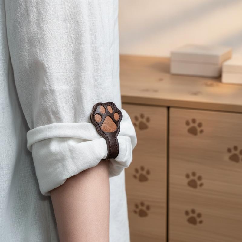 For Leather Work - 2個入り プレミアムレザー製 マグネティックスリーブクリップ 強力な磁気保持力 滑り止めデザイン オフィスワークやビジネスでの日常使用に最適