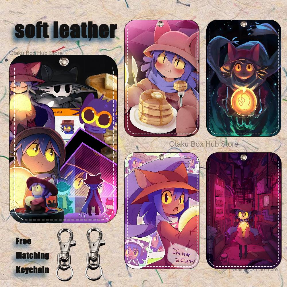 For Leather Work - アニメ N-Niko O-OneshotS ホルダーキーホルダー銀行ビジネスワークカードホルダー学生カード保護ケースバスカード