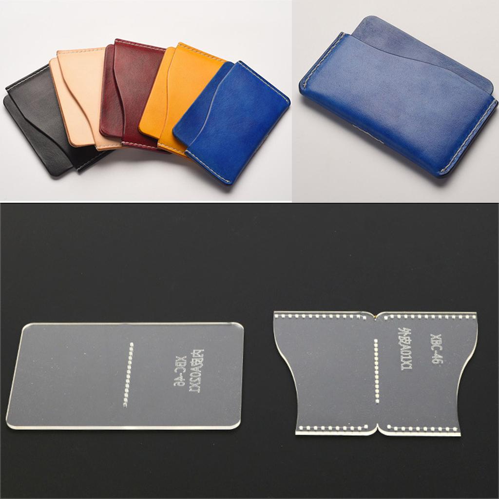 Leatherwork Hobby - アクリル製レザーワークテンプレートカードホルダー財布パターンステンシルクリアモールド（レザークラフトホビー用）