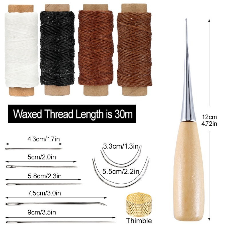 13個入り ワックス糸 革細工ツールセット 初心者/プロ向け - Leatherwork For Beginners のレビューと価格