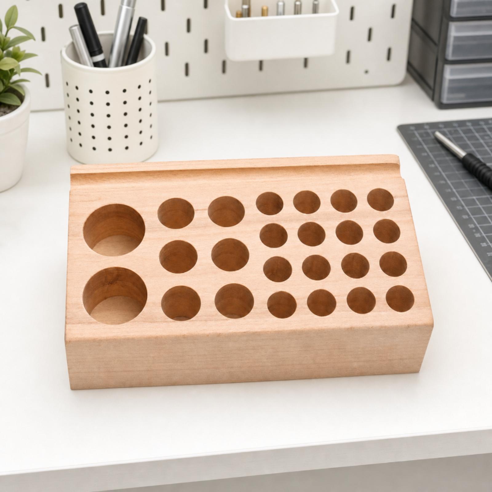 革細工用工具の収納に最適な、無垢材製のパンチホルダーラック。 - Leatherwork Hobby のレビューと価格