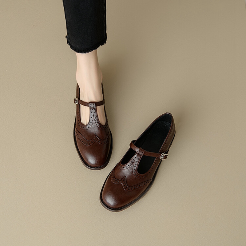 女性のためのスプリットレザーシューズ,ラウンドトゥマリアの靴 - Leather Work Heels のレビューと価格