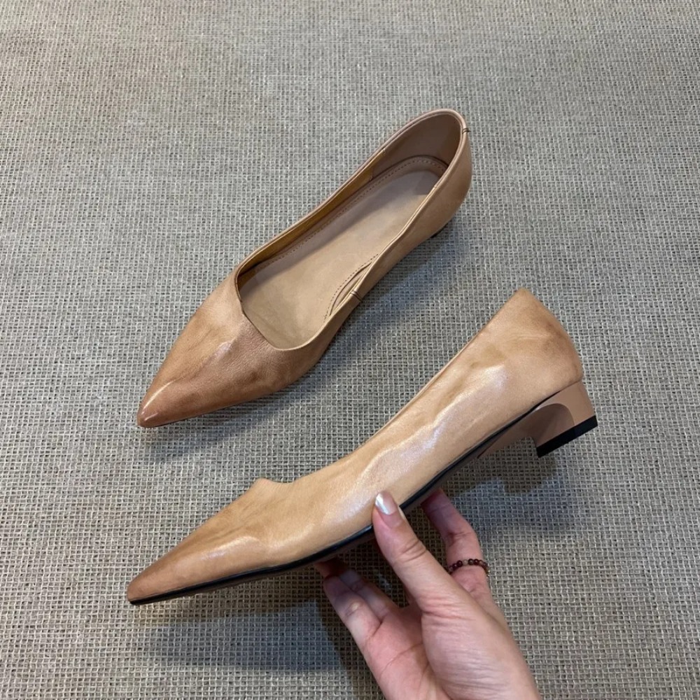 ローヒールレザーメリージェーンズ レディース スリッポン 通 - Leather Work Heels のレビューと価格