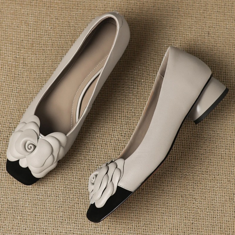 プラスサイズ 34-41 レディース シープスキン ミックス - Leather Work Heels のレビューと価格