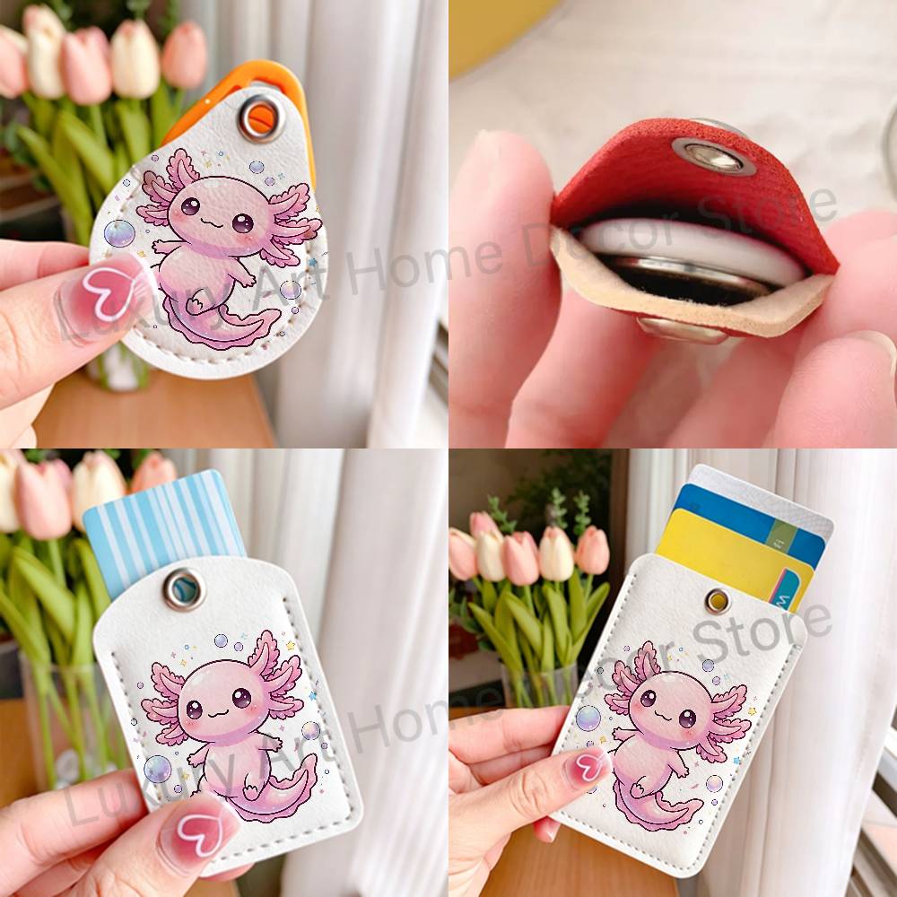 かわいいピンクの A-Axolotl 漫画ホルダーキーホルダ - For Leather Work のレビューと価格